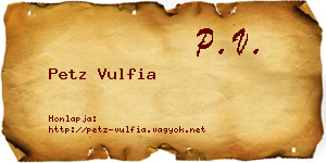 Petz Vulfia névjegykártya